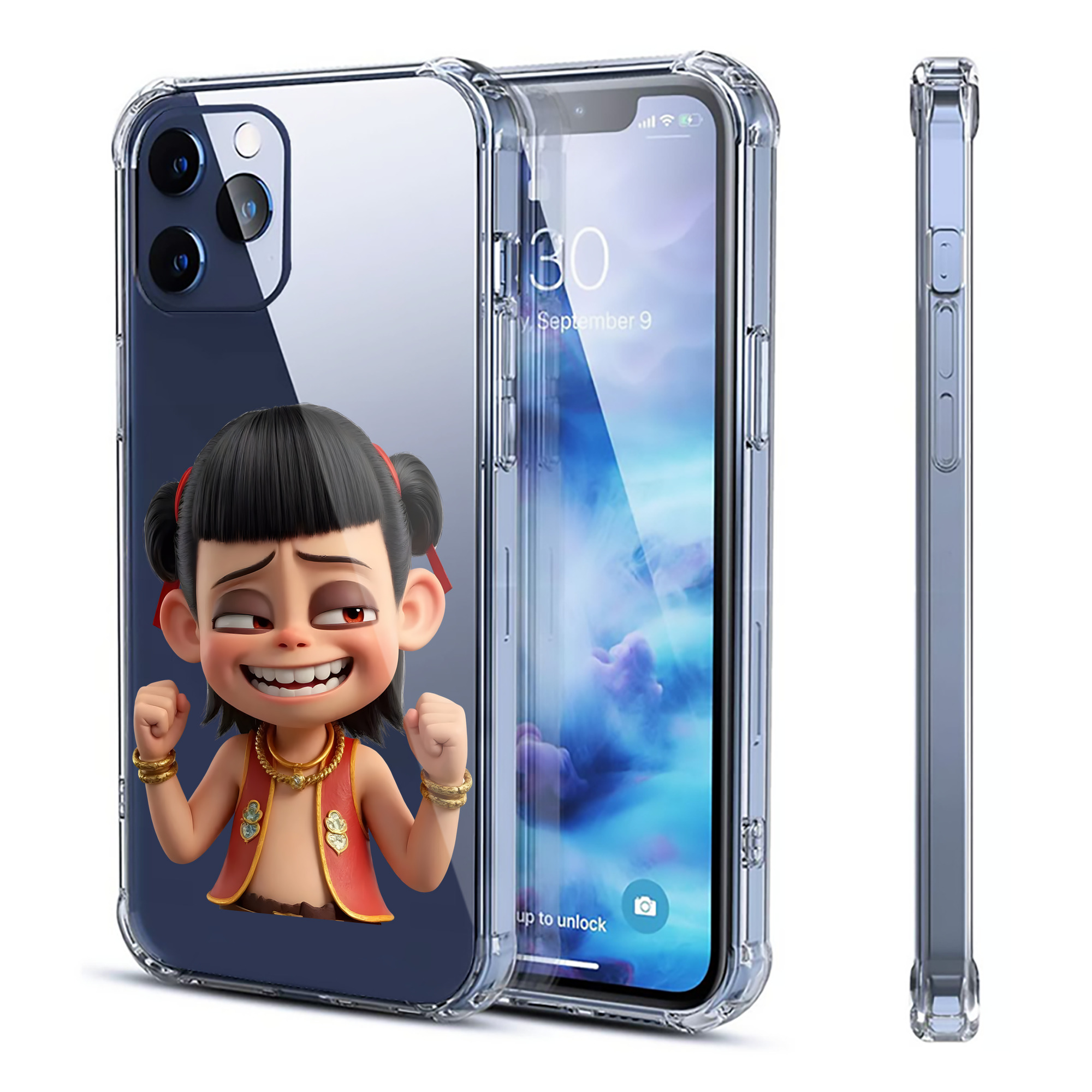 （画像用） Ne Zha 2 ナタ 魔童の大暴れ 【iPhone 12シリーズ対応】透明スマホケース（クリアソフトケース）